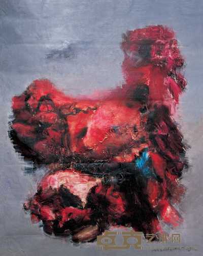 周春芽 红色石头 150×120cm